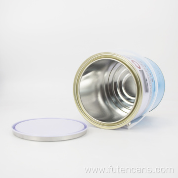 4L empty round paint tin can